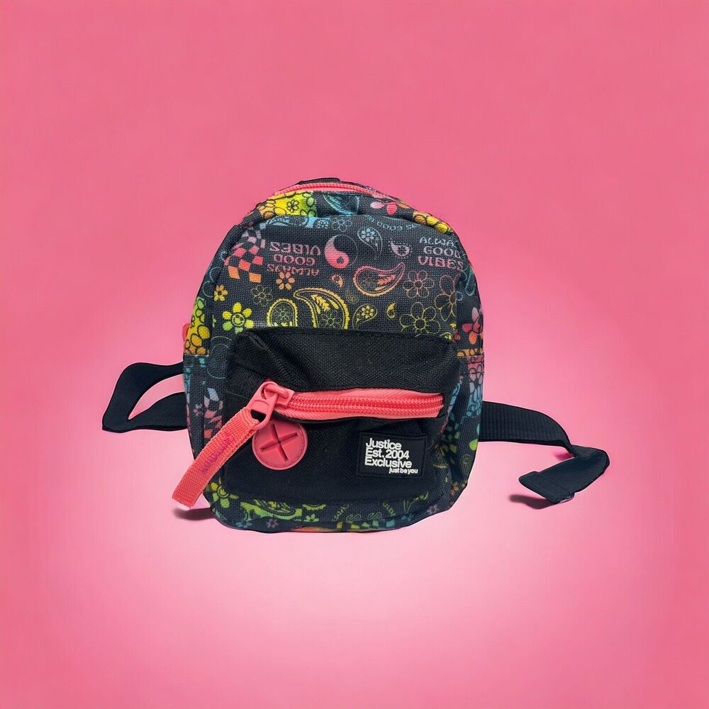 Justice Good Vibes Dog Harness Backpack XS/S Holds Dispenses Waste Bags